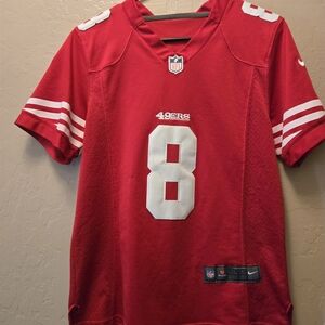 Nike Red and White 49ers #8 Football Jersey